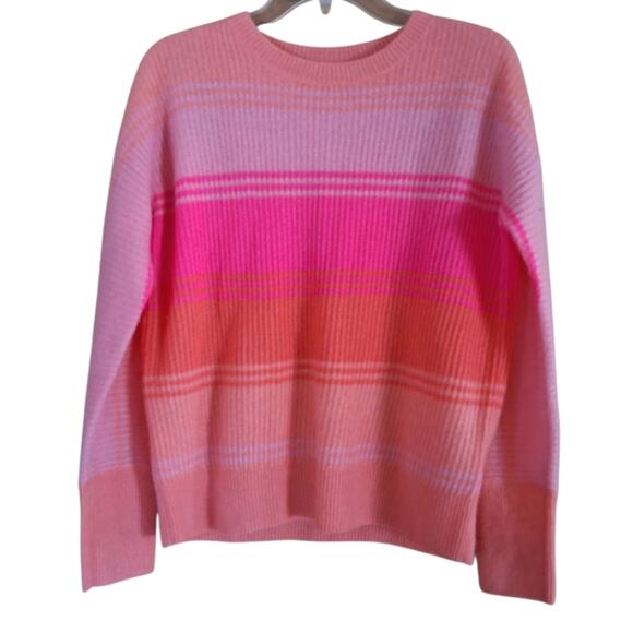 Vineyard Vines 100% Cashmere Striped Sweater Pink Size Small - Picture 1 of 5